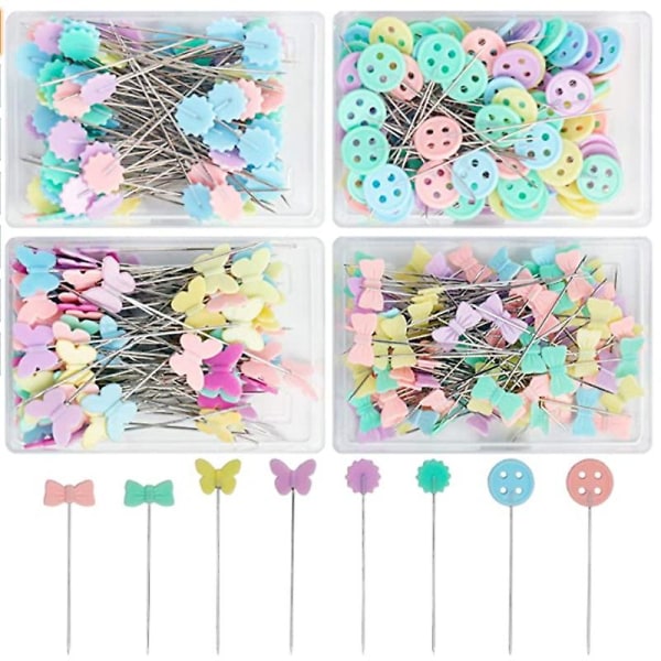 100 stk/eske Blomsternål Plommeblomstnål Sommerfuglknappnål Sy patchwork fikseringsnål 100 knapper pakke 100 Buttons Pack