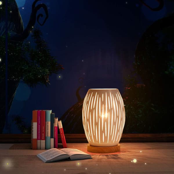 E27 60W Hvit bordlampe for hjem Enkel bordbelysning AC-belysning Kunstdekorasjon
