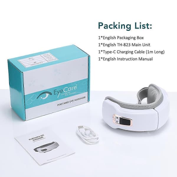 【BQ】Trådløs elektrisk øjenmassager Bluetooth lufttryk vibrationsmassage