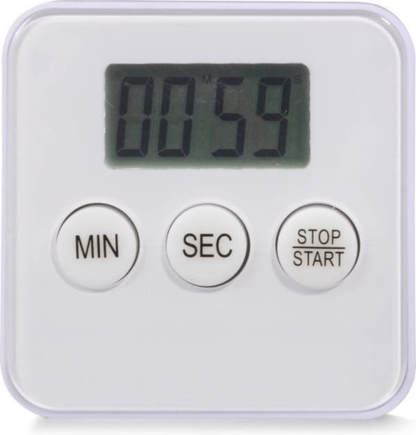 【BQ】Magnetisk Digital Køkkentimer - Nedtællingstimer til Madlavning med Stativ - Magnetisk Bagside Timer til Køkken White
