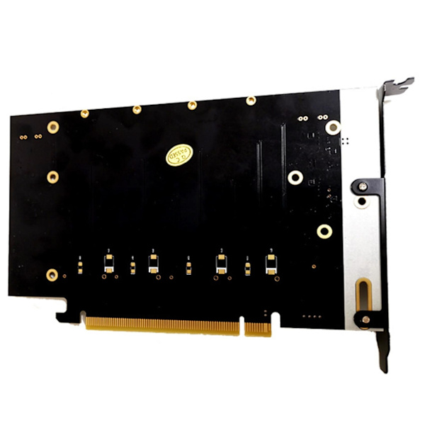 M.2 Nvme To Pcie 4.0 X16 -sovitinkortti, tukee 4 Nvme M.2 2280:ta, tukee Bifurcation Raidia black