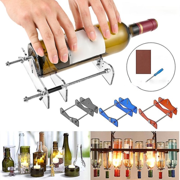 Glass Diy Cutter Tool Acrylic Professional For Bottle Rolling Cutting Glass Bottle-cutter Tools Machine Wine Beer Screwdriver Transparent red