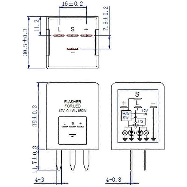EP-29 LED-blinkrelä Fix blinkersdekoder Equalizer Black
