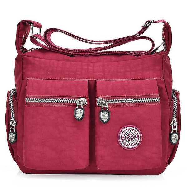 Naisten Laukut Kukkarot Nylon Laukku Kangaslaukku Olkalaukku Crossbody Käsilaukku Wine red