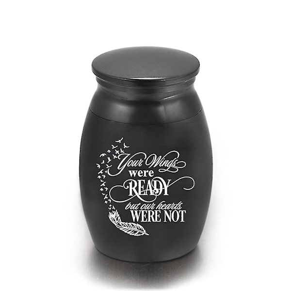 Mindesmærke af aluminiumslegering til kæledyrskisteurne - Lille souvenirurne S Sort urne A S Black Urn A