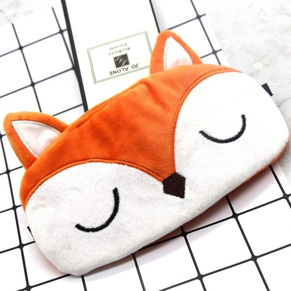 Söt Fox Sleeping Eye Mask Plysch Ögonbindel Resesömnmasker Mjuk Rolig, #1 3 3