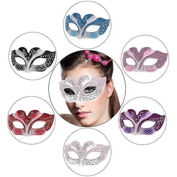 Halvmask i plast för Halloween Masquerade Ball A