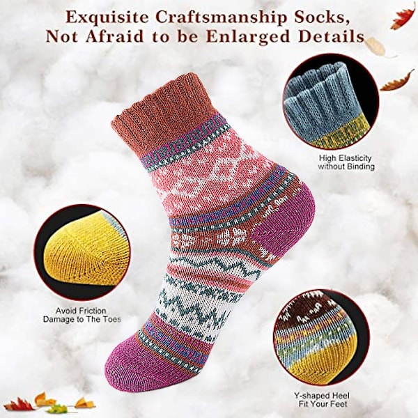 Wool Socks Thick Warm Soft Winter Knit Cozysuitable For Going Out In Winter-style 1