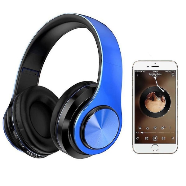 Bluetooth kuulokkeet Langattomat kuulokkeet korvalla mikrofonilla Blue-Black