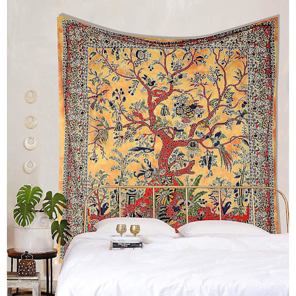 Tapestry Turkoosi Tree Of Life Seinälle ripustettavat psykedeeliset kuvakudokset
