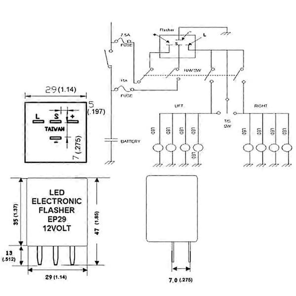 EP-29 LED-blinkrelä Fix blinkersdekoder Equalizer Black