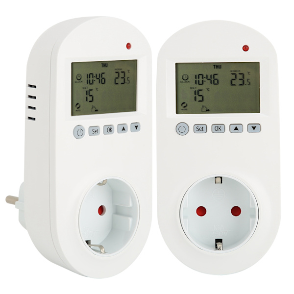 16A Plug-in Programmerbar Termostat Elektrisk Varme Temperaturkontroller EU 230V