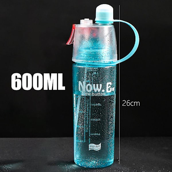 Bærbar vannflaske Spray Mist Sports Travel Lekksikker drikkeklatreflaske Blue 600ML