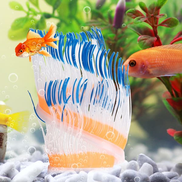 Blå silikon korall sjöanemon akvarium dekoration