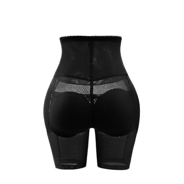 Dame med høy midje hofterumpeforsterker magekontroll truse Shapewear med avtakbare puter (1 stk-svart)