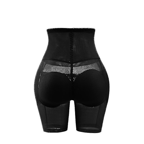 Dame med høy midje hofterumpeforsterker magekontroll truse Shapewear med avtakbare puter (1 stk-svart)