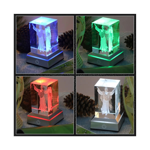 LED-ljusbas Visa Stand Display Platta med Touch Switch för 3D Laser Crystal