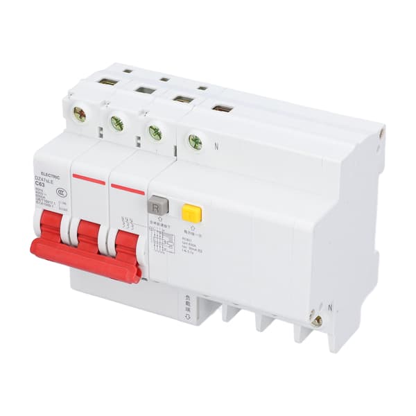 C63 Miniatyrbrytare 3P+N DIN-skenmontering för hemtextilier 63A AC 400V