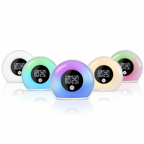 Bluetooth Speaker Alarm Clock with LED Mood Light, Kids Night Light Alarm Clock, 4 Brightness Levels, Digital Alarm Clock for Kids, Teens, Bedroom