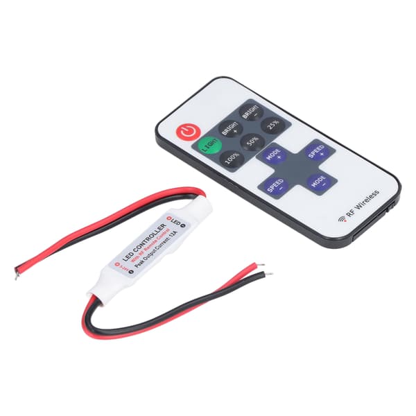 RF Fjernbetjening 11 Tasters Trådløs Mini LED Controller Lysdæmper Rød Sort Ledningsinterface