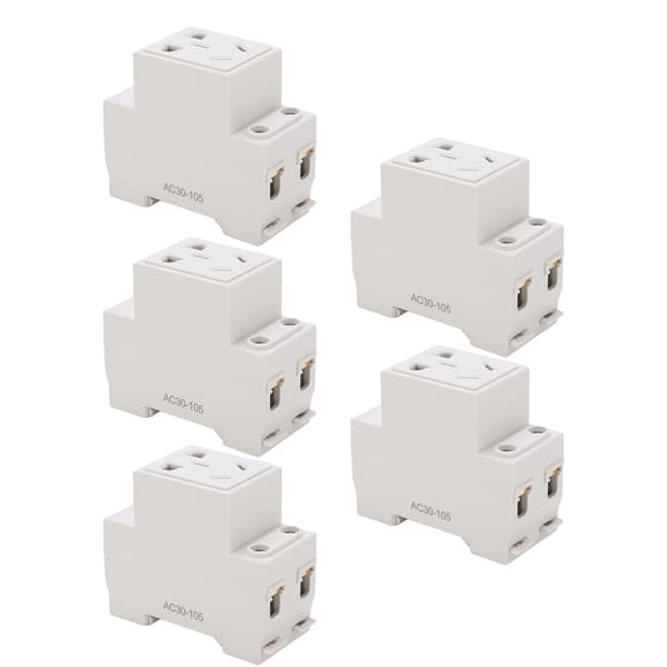 Stikkontakt 5 huller 250V Holdbart materiale Stabile stikkontakter Sikker robust industriel modulær stikkontakt AC30‑105