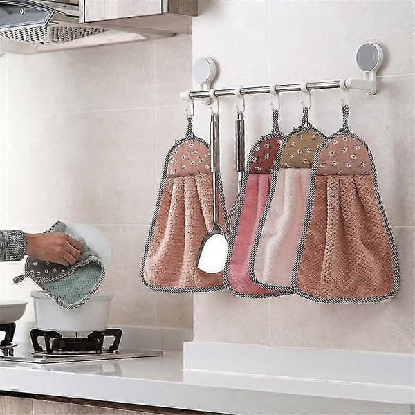 【BQ】Handdukar med hängögla för badrum och kök 4pcs Set