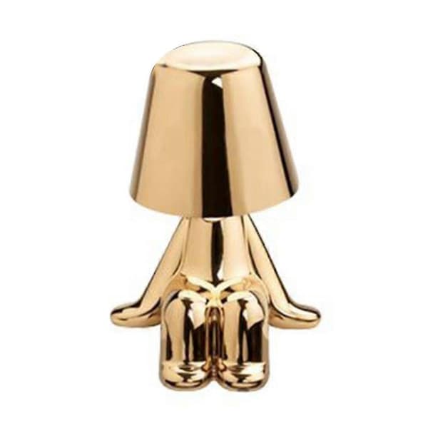 【BQ】Nordic LED Table Lamp with Touch Control, Dimmable Warm Light, Golden Man Figure Night Light for Bedside Table and Study Room size,color