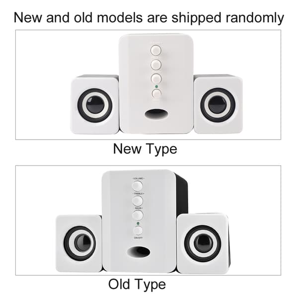 Mini USB 2.1 højttaler subwoofer til telefon bærbar computer (hvid)