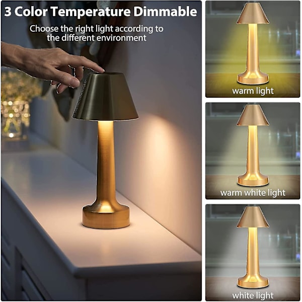 Touch Sensor Bar genopladelige bordlamper (gyldne) B Silver