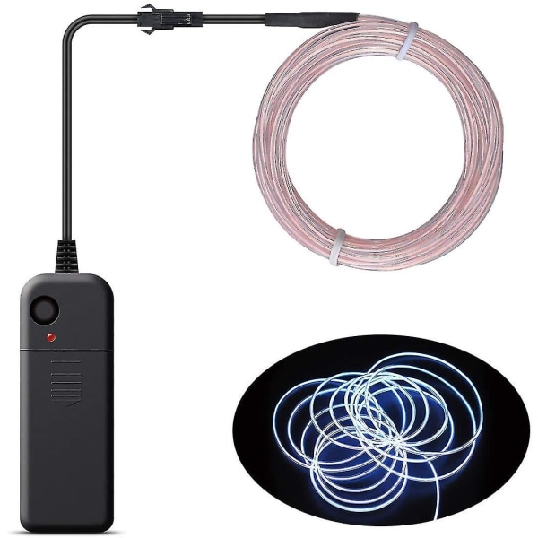 5m El Wire El Kabel Neonlys Belysning Elektroluminescens Batteridrevet