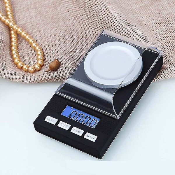 0,001g Elektronisk Digitalvåg Bärbar Minivåg Precis Professionell fickvåg Milligram 50g Kalibreringsvikter Pincett (50g 0,001g) Ns2 Blue