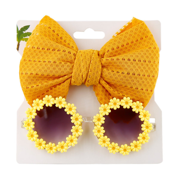 2 stk/sett Daisy Flower solbriller med elastisk nylon baby pannebånd Bohemia