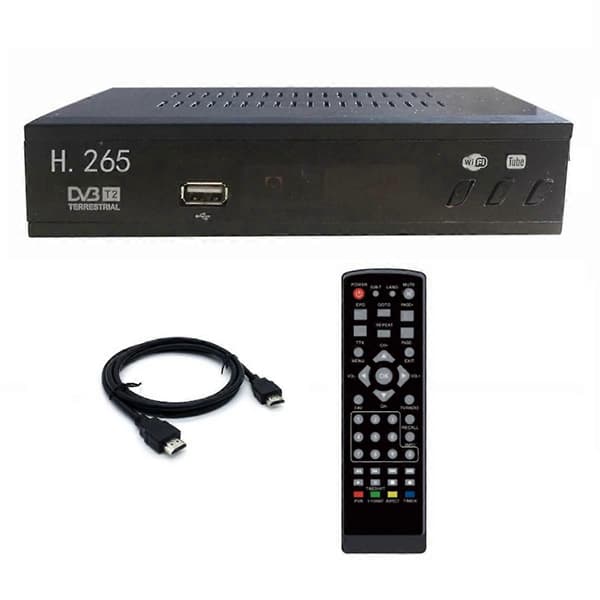 DVB T2 HEVC 265 Digital TV-modtager DVB-T2 H.265 1080P Topboks EU-stik