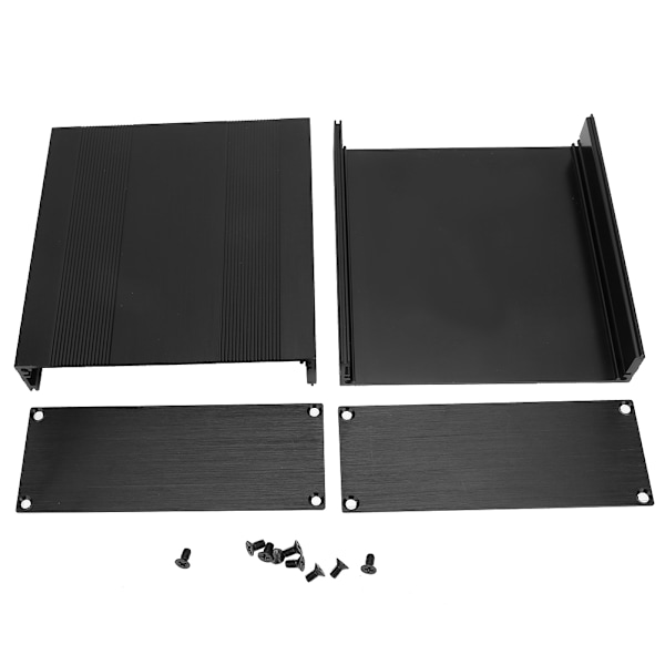 Sort Aluminium Printpladeboks Split Type DIY Elektronisk Projektkabinet