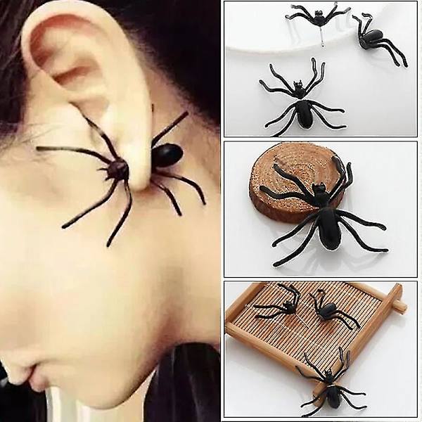 Halloween dekorasjon Halloween kostymer for kvinne 3d skumle svarte edderkopp ørepynt øredobber til haloween fest gjør-det-selv dekorasjon 1pc