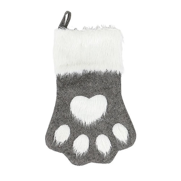 Julestrømper, plyshængende sokker til ferie og julepynt (grå)