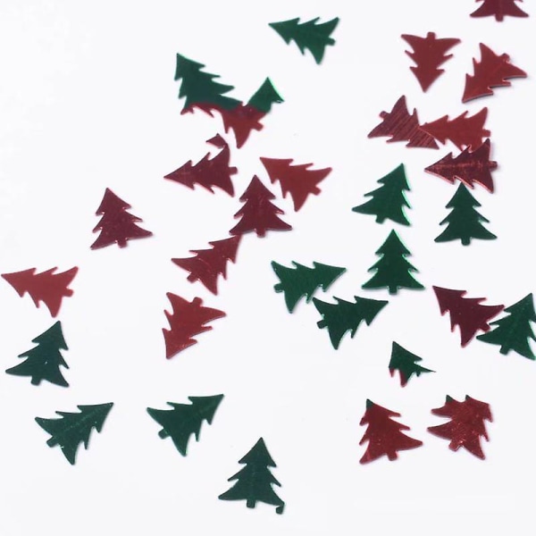 Snöflingor Konfetti Winter Wonderland Dekoration Christmas Treegreen+röd
