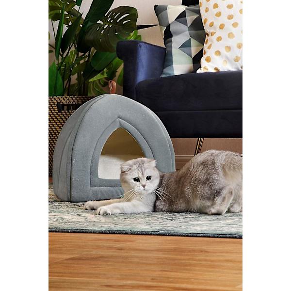 Katteseng for innekatter, kattehus, liten hundeseng - 15/19" 2 i 1 kattetelt, kattungeseng