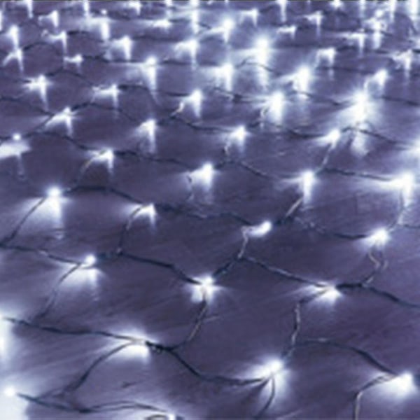Udendørs Solar Mesh Lys - 60 Led 1m X1m Fairy Lights Bryllupsgårdhave Vægdekoration hvid
