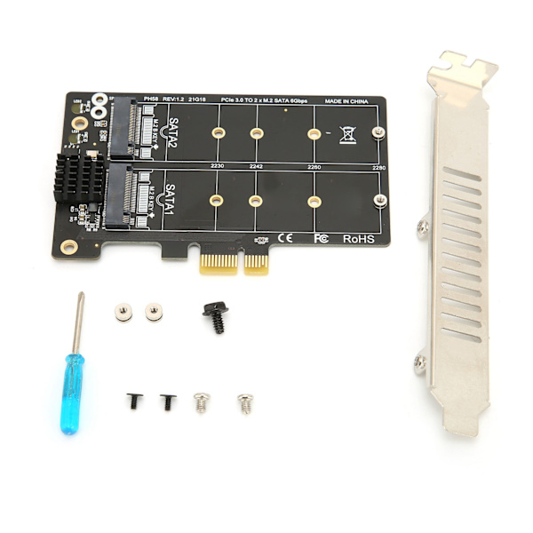 Adapterkort M.2 SATA til PCIE Dual Disk Array Kort Transmisjonsstabilitet Utvidelseskort