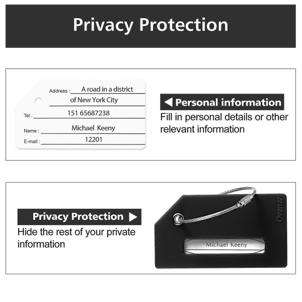 Silikonbagagelapp med namn-id-kort perfekt för att snabbt upptäcka bagageresväska