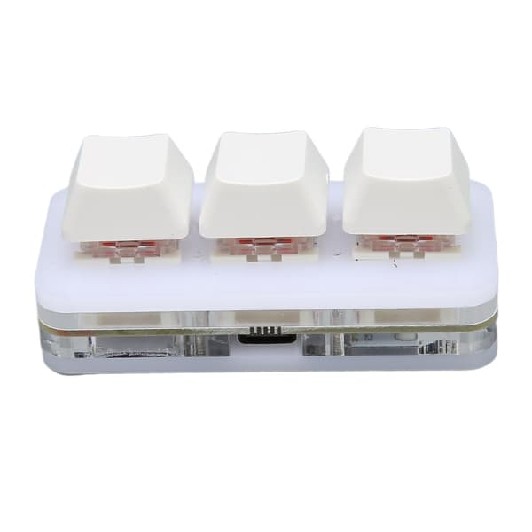 USB 3 Key Mini Keypad RGB LED Baggrundsbelysning Understøtter Hot Swap OSU HID Makro Programmering Tastatur til Windows til OS X til Linux Hvid
