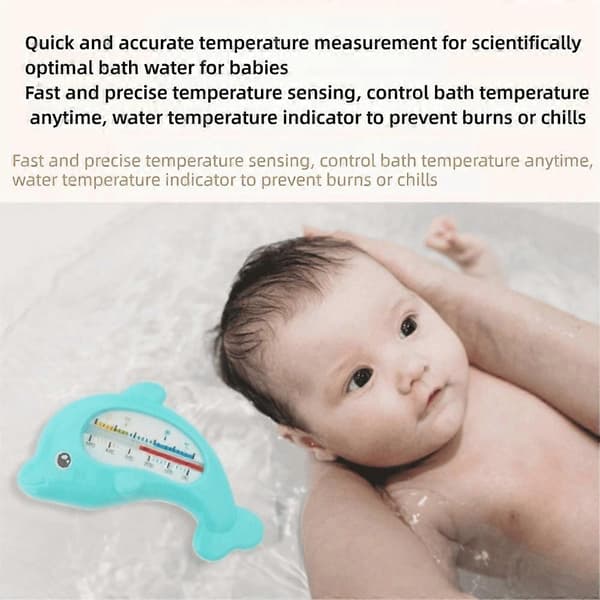 【BQ】Badevandstermometer PP+ Delfinformet Brusebadstermometer Nøjagtig Måling Sikker Temperatursensor Blue