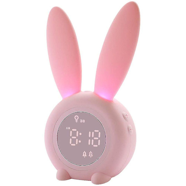 Bunny Väckarklocka för barn med nattlampa Uppladdningsbar