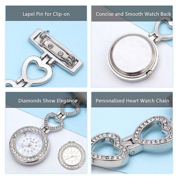Nurse Lapel Pin Watch Fob Watch Clip-on Diamond Hanging