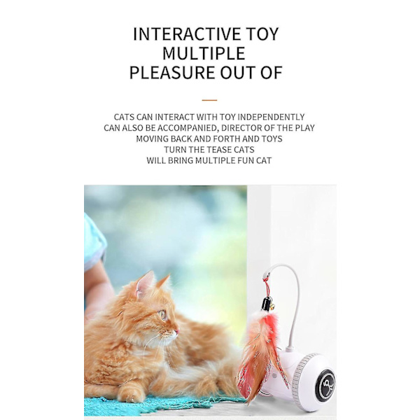 Automatisk sensor Cat Interactive Smart Robotic Electronic Feather Teaser Självspelande USB Uppladdningsbara kattungeleksaker för husdjur