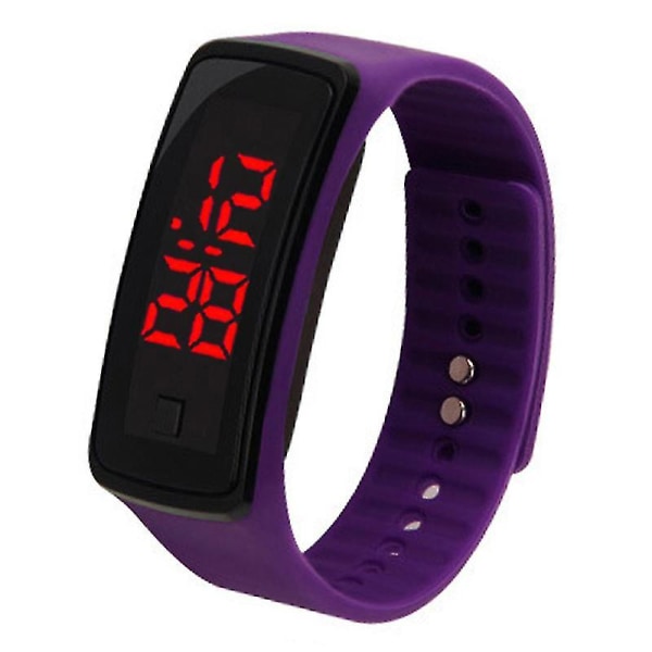 Digital Watch With Lcd Display Simple Operation Silicone Wrist Band Date Display For Kids Gray