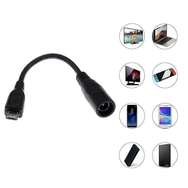 DC5521 naaras Micro USB uros -adapterikaapeli 5,5x2,1 mm V8-liitäntäkaapeliin