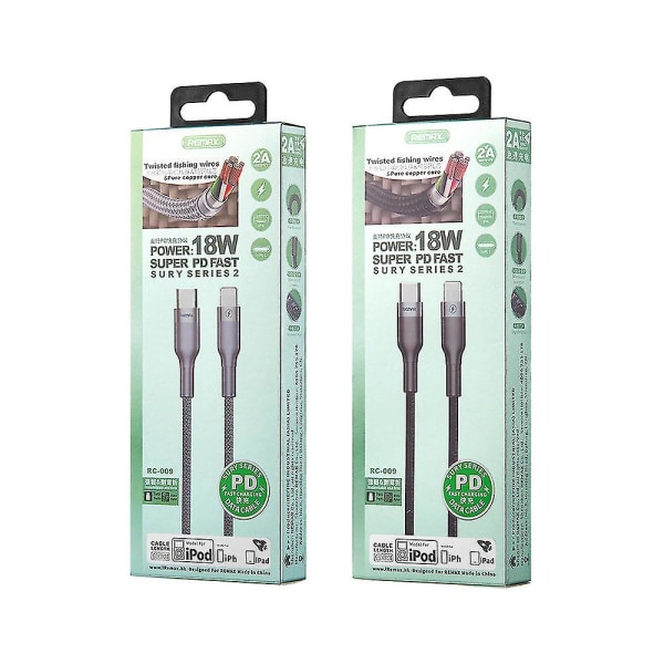 Iphone Kabel Pd Snabbladdningskabel Typ-c Kabel Silver