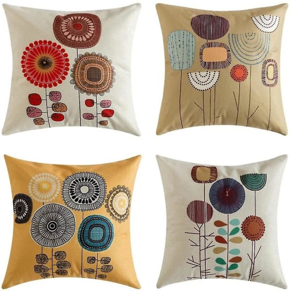 Kuddfodral i mjukt bomullslinne för heminredning, 45 X 45 cm, set